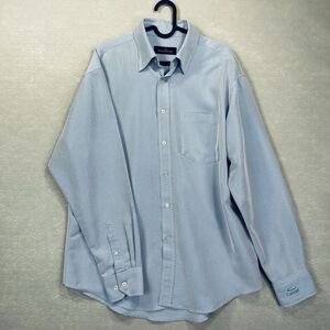 Bugatchi Uomo Men's Medium Carmel Blend Long Sleeve Button Down‎ Shirt Baby Blue